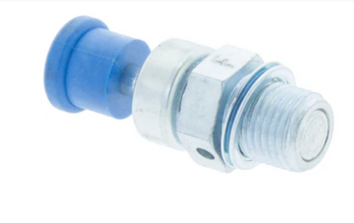 Valve with blue cap on a white background